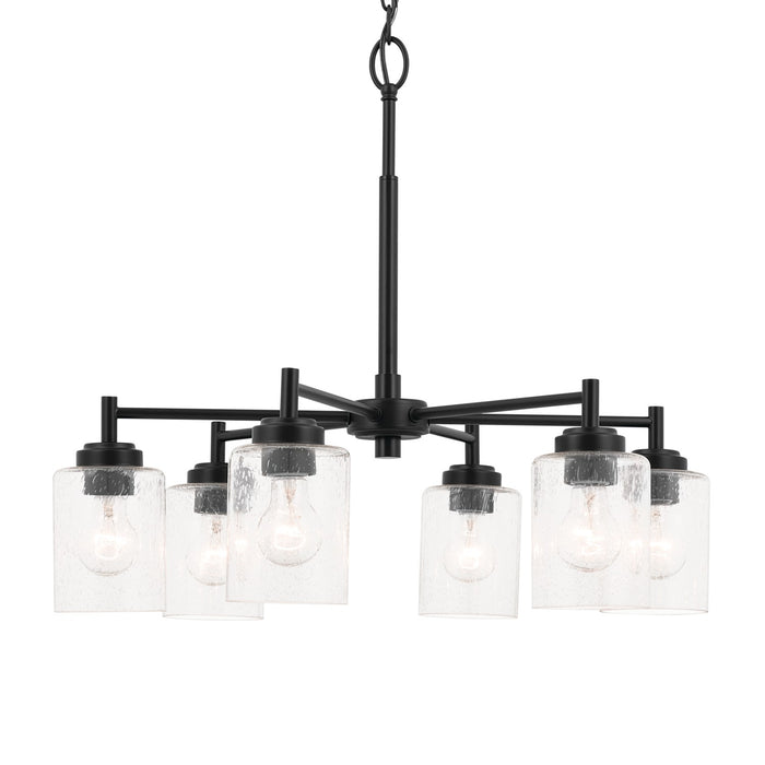Kichler 52616BK Six Light Chandelier, Black