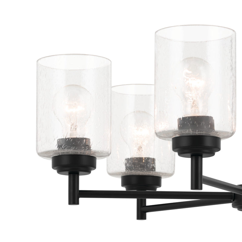Kichler 52616BK Six Light Chandelier, Black