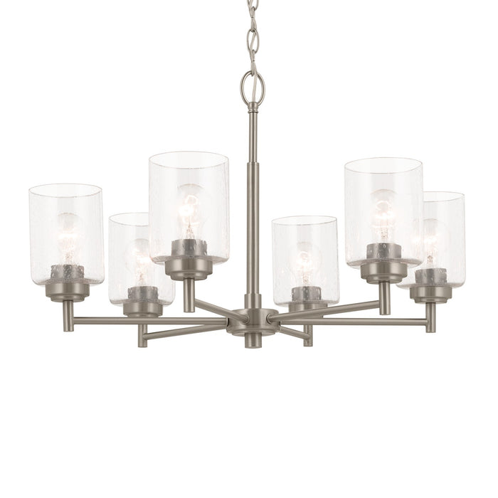 Kichler 52616NI Six Light Chandelier, Brushed Nickel