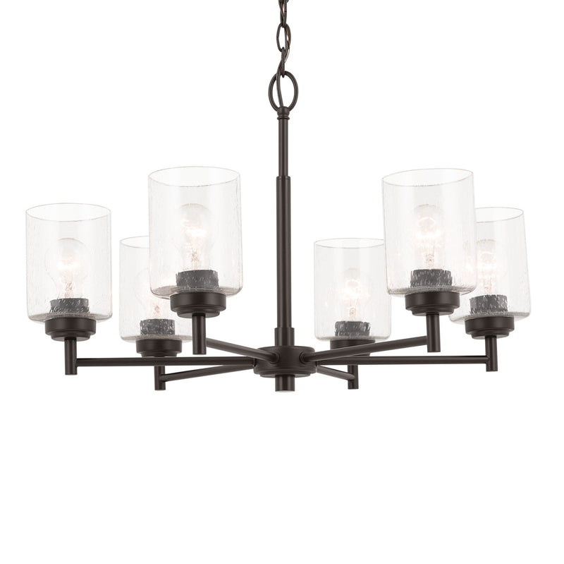 Kichler 52616OZ Six Light Chandelier, Bronze