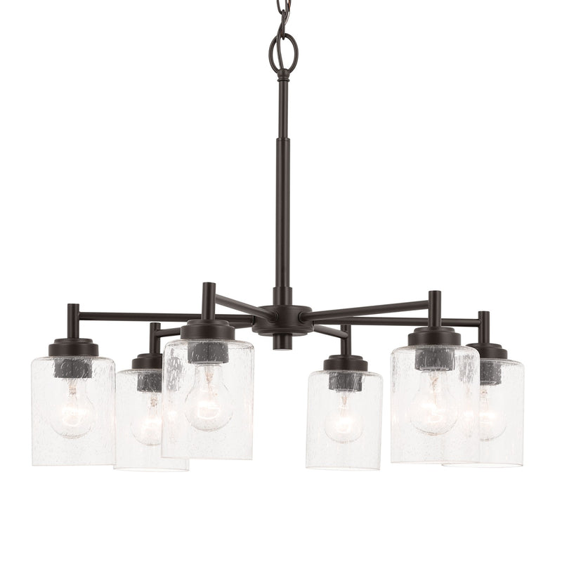 Kichler 52616OZ Six Light Chandelier, Bronze