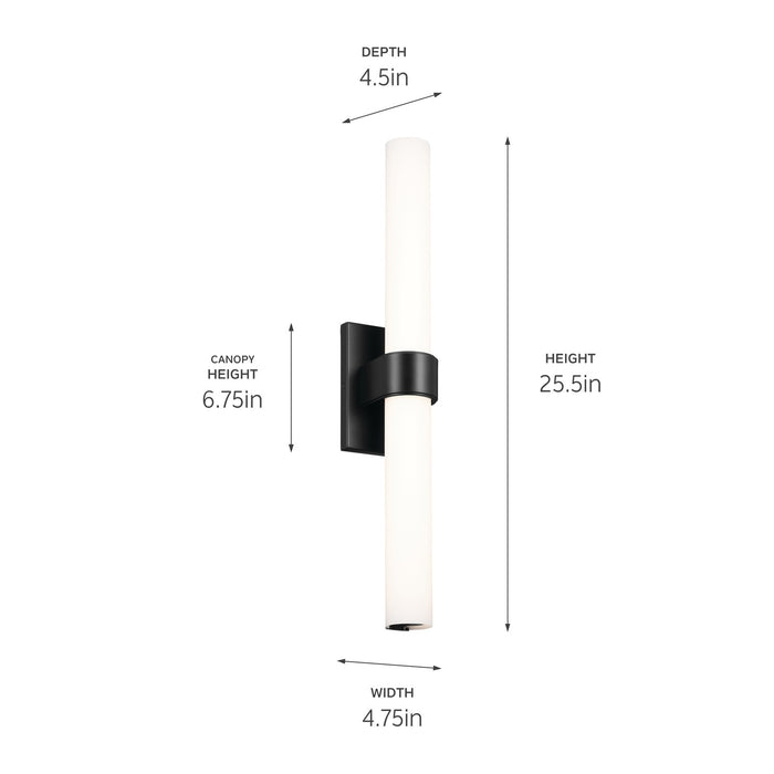 Kichler 83838 LED Linear Bath, Matte Black
