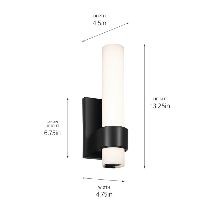 Kichler 83837 LED Wall Sconce, Matte Black