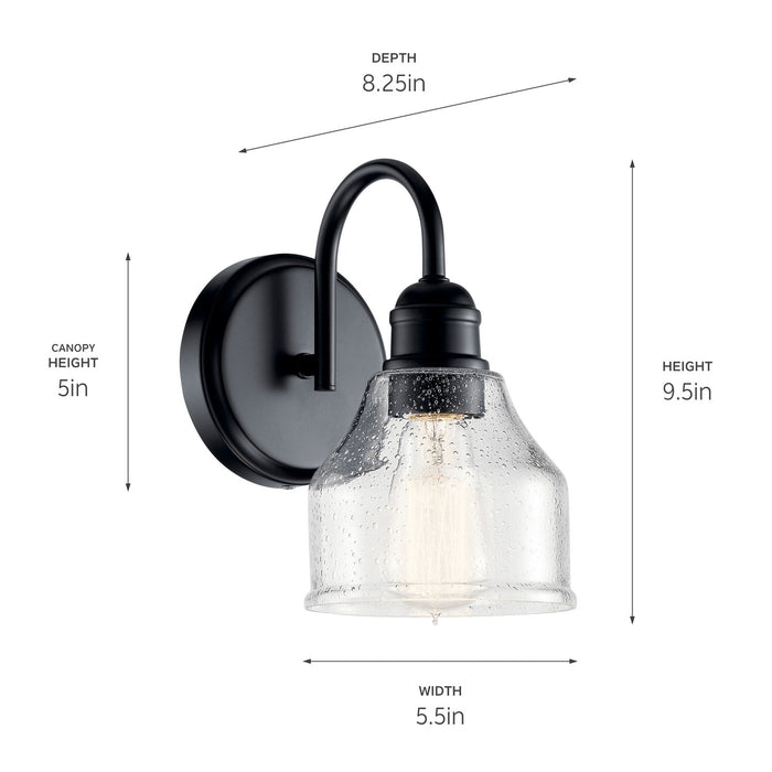 Kichler 45971BK One Light Wall Sconce, Black