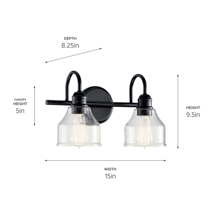 Kichler 45972BK Two Light Bath, Black
