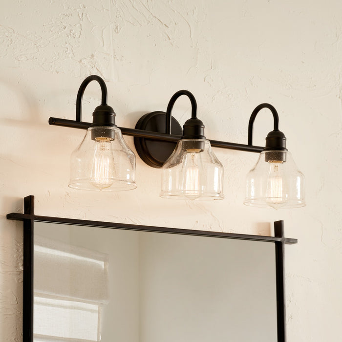 Kichler 45973BK Three Light Bath, Black