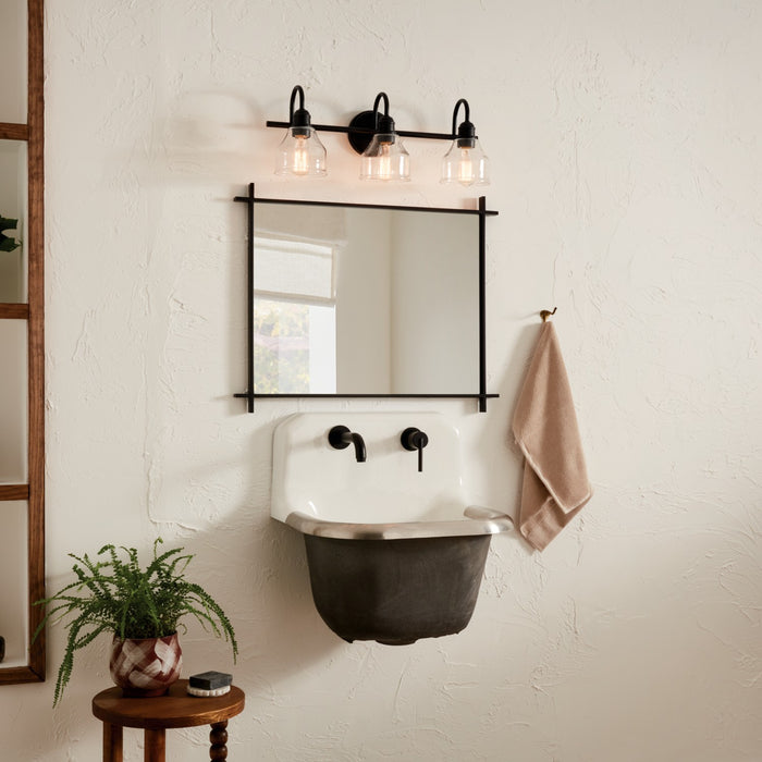 Kichler 45973BK Three Light Bath, Black