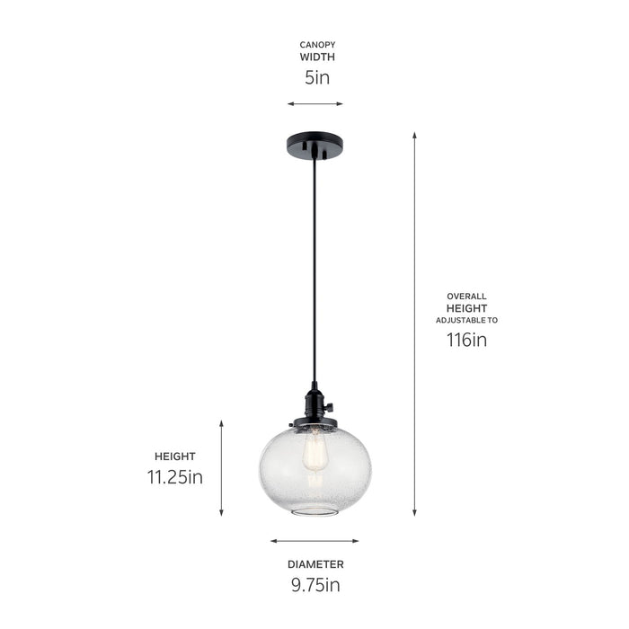 Kichler 43852BK One Light Mini Pendant, Black