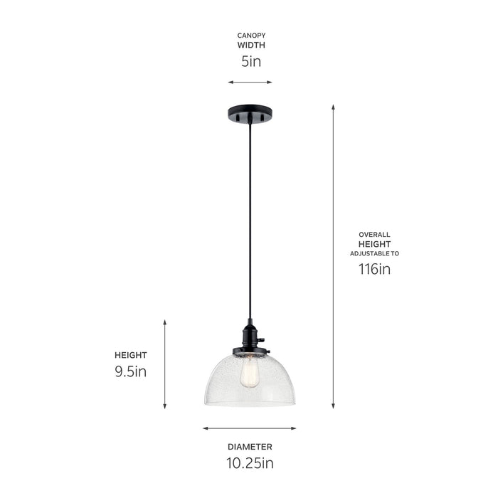 Kichler 43853BK One Light Mini Pendant, Black