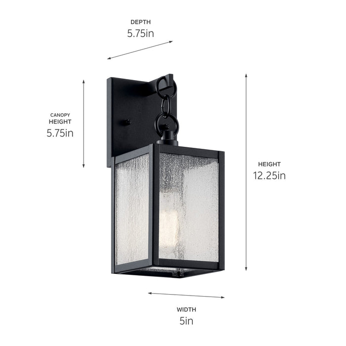 Kichler 59005BKT One Light Outdoor Wall Mount, Black