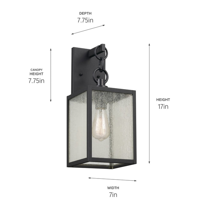 Kichler 59006BKT One Light Outdoor Wall Mount, Black