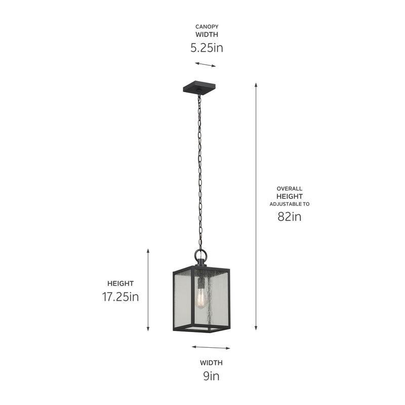 Kichler 59008BKT One Light Outdoor Pendant / Semi Flush, Black Textured