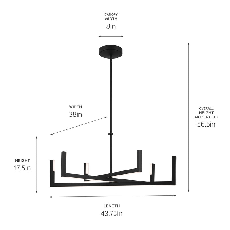 Kichler 84328MBK LED Chandelier, Matte Black
