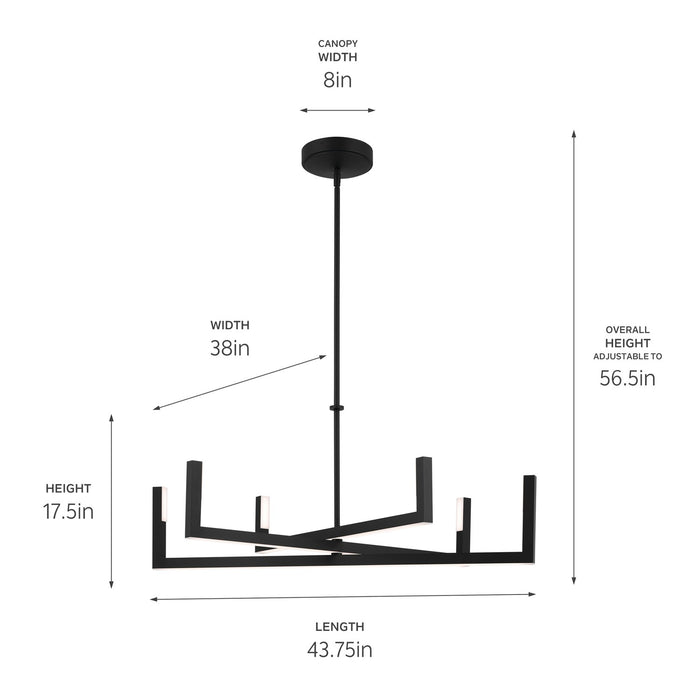 Kichler 84328MBK LED Chandelier, Matte Black