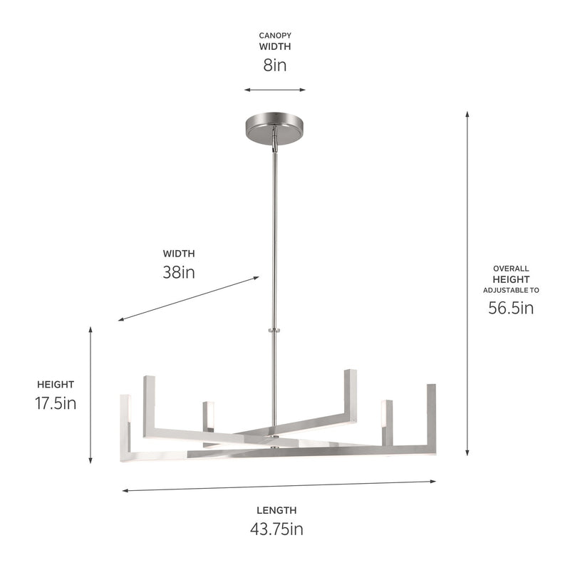 Kichler 84328PN LED Chandelier, Polished Nickel