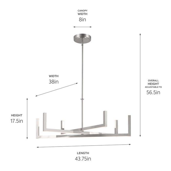 Kichler 84328PN LED Chandelier, Polished Nickel