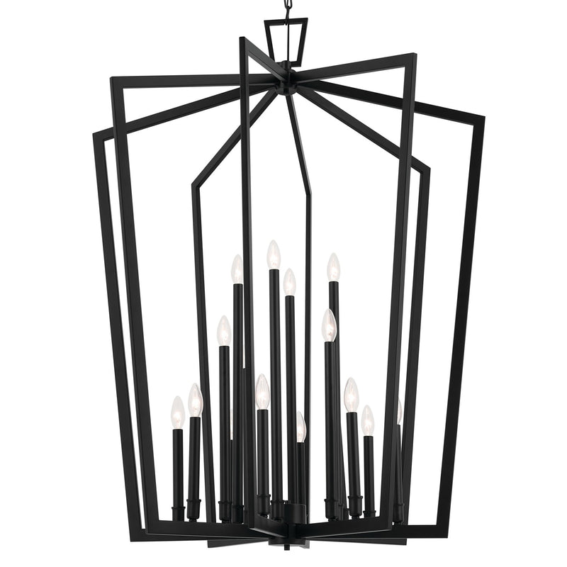 Kichler 43499BK 16 Light Foyer Pendant, Black