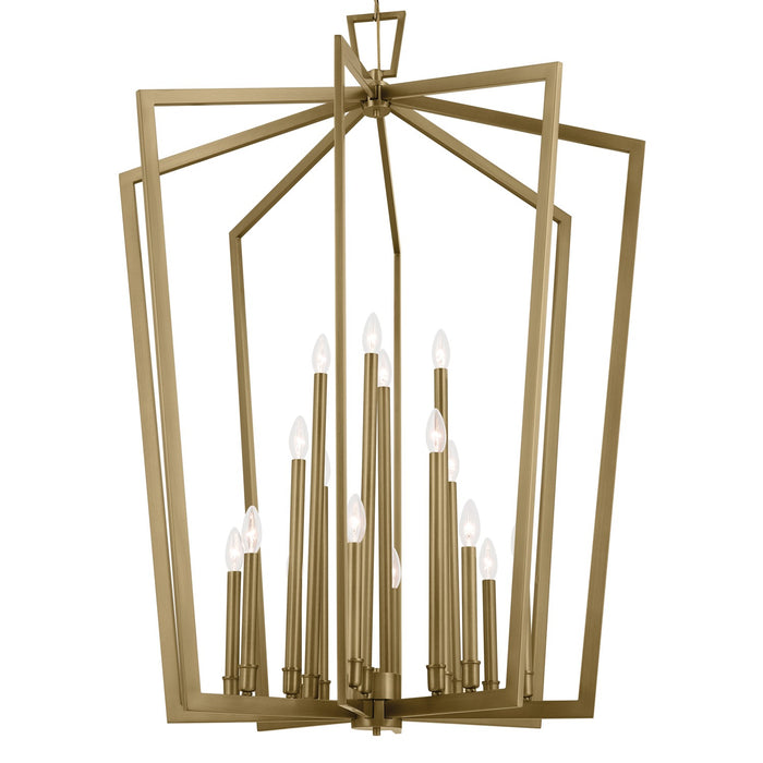 Kichler 43499NBR 16 Light Foyer Pendant, Natural Brass