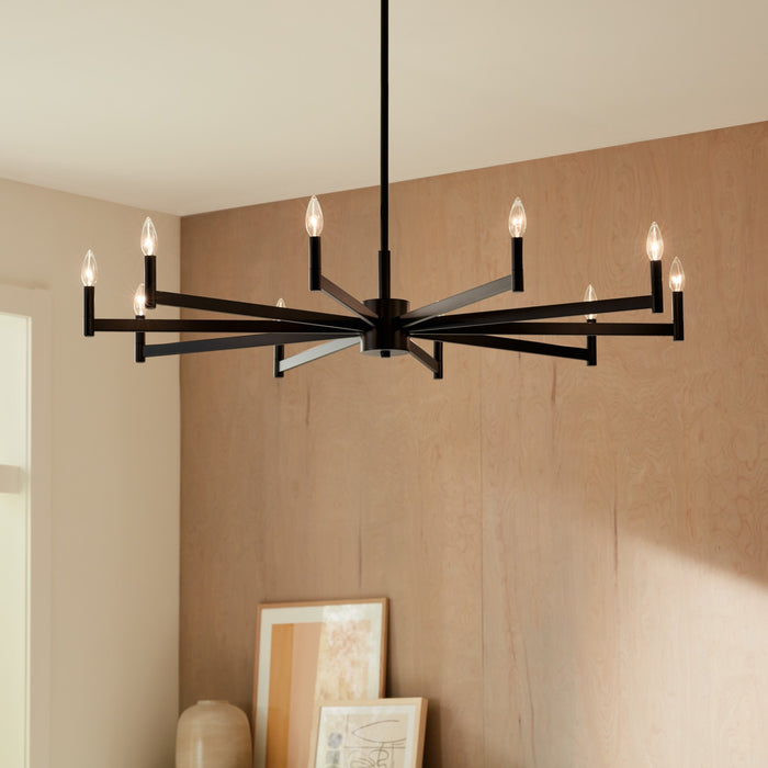 Kichler 52613BK Ten Light Chandelier, Black