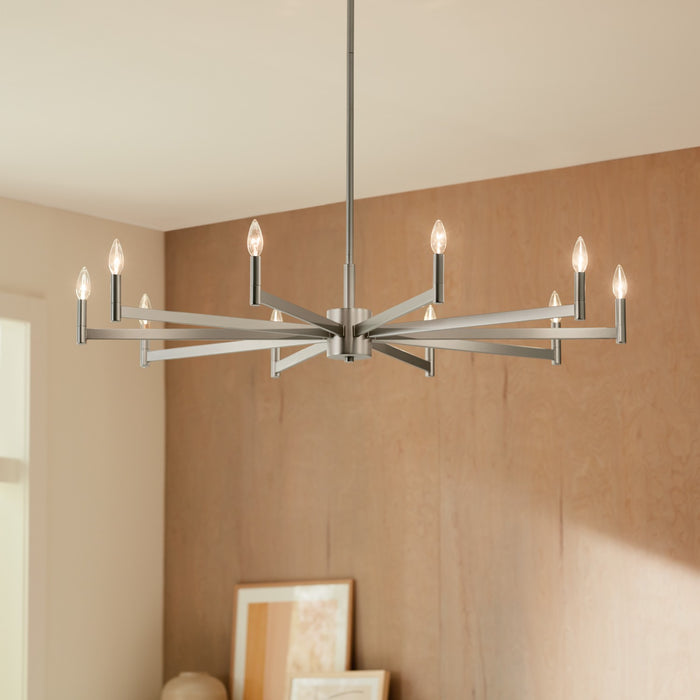 Kichler 52613SN Ten Light Chandelier, Satin Nickel