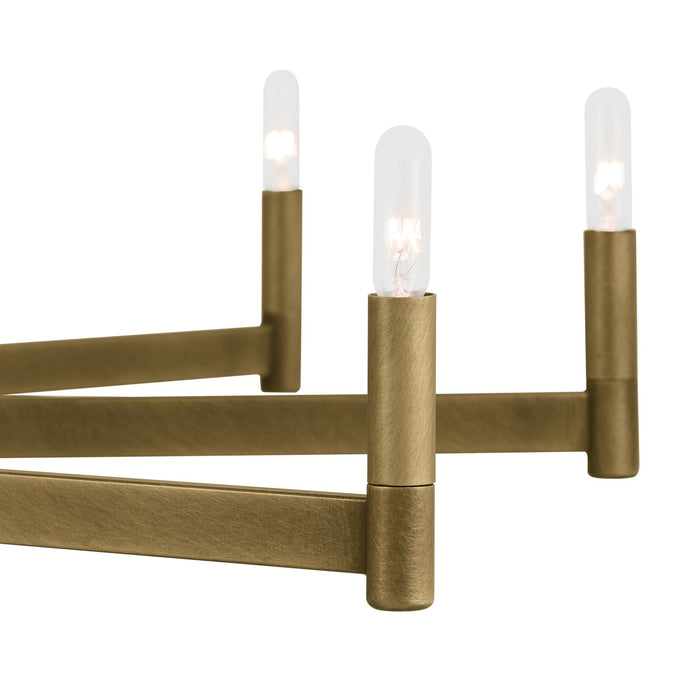 Kichler 52613NBR Ten Light Chandelier, Natural Brass