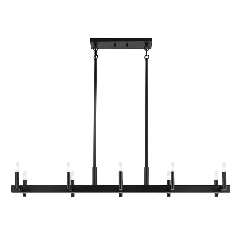 Kichler 52614BK Ten Light Linear Chandelier, Black