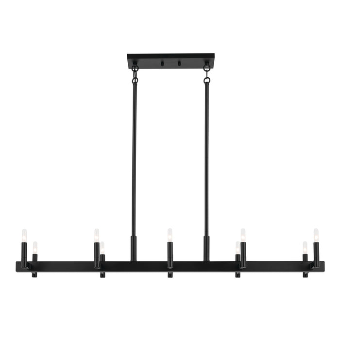 Kichler 52614BK Ten Light Linear Chandelier, Black