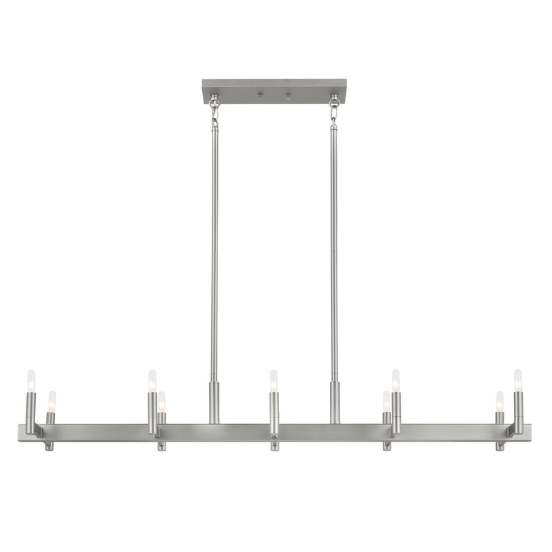Kichler 52614SN Ten Light Linear Chandelier, Satin Nickel