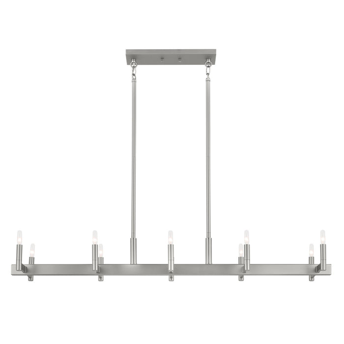 Kichler 52614SN Ten Light Linear Chandelier, Satin Nickel