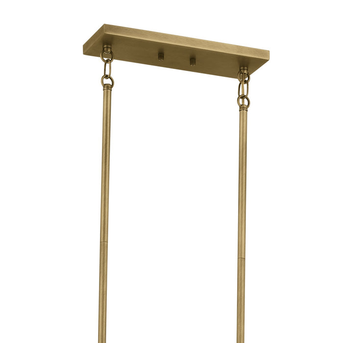 Kichler 52614NBR Ten Light Linear Chandelier, Natural Brass