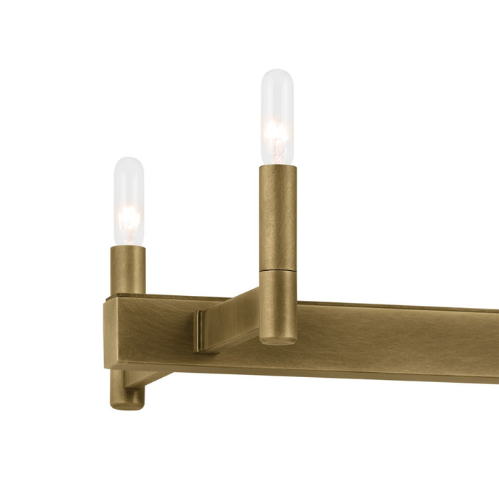 Kichler 52614NBR Ten Light Linear Chandelier, Natural Brass