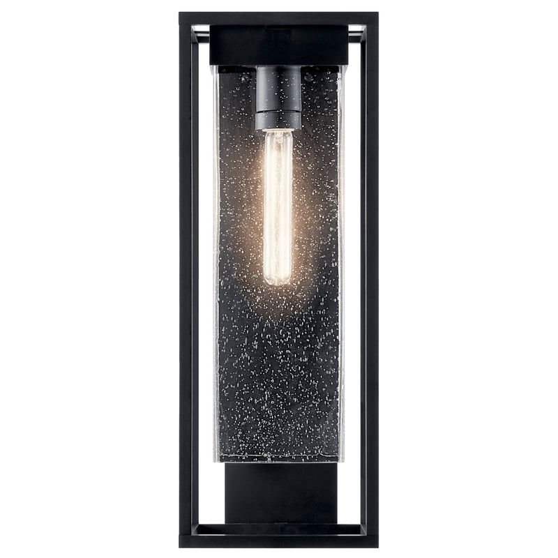 Kichler 59063BSL One Light Outdoor Wall Mount, Black with Silver Highlights