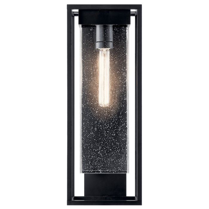 Kichler 59063BSL One Light Outdoor Wall Mount, Black with Silver Highlights