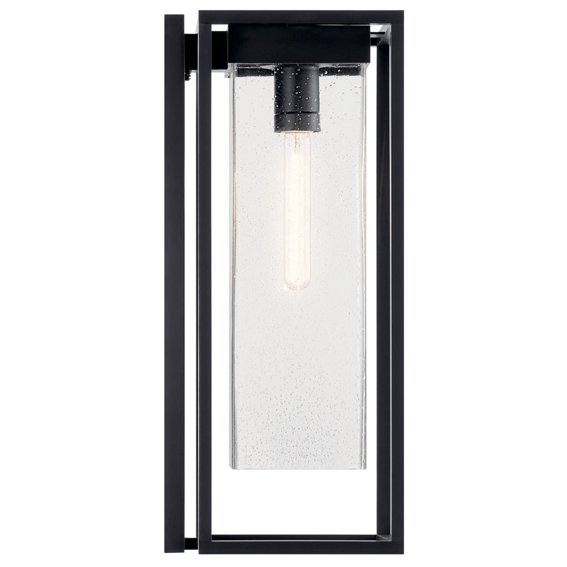 Kichler 59063BSL One Light Outdoor Wall Mount, Black with Silver Highlights