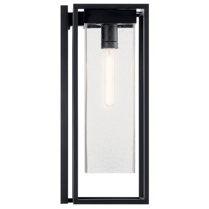 Kichler 59063BSL One Light Outdoor Wall Mount, Black with Silver Highlights