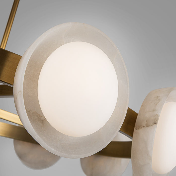 Alora CH320050VBAR LED Chandelier, Vintage Brass/Alabaster
