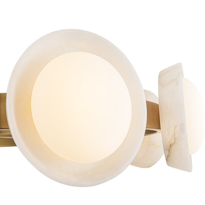 Alora CH320837VBAR LED Chandelier, Vintage Brass/Alabaster