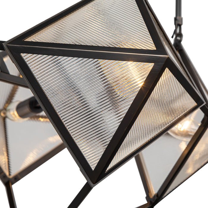 Alora CH332421UBCR Four Light Chandelier, Ribbed Glass/Urban Bronze