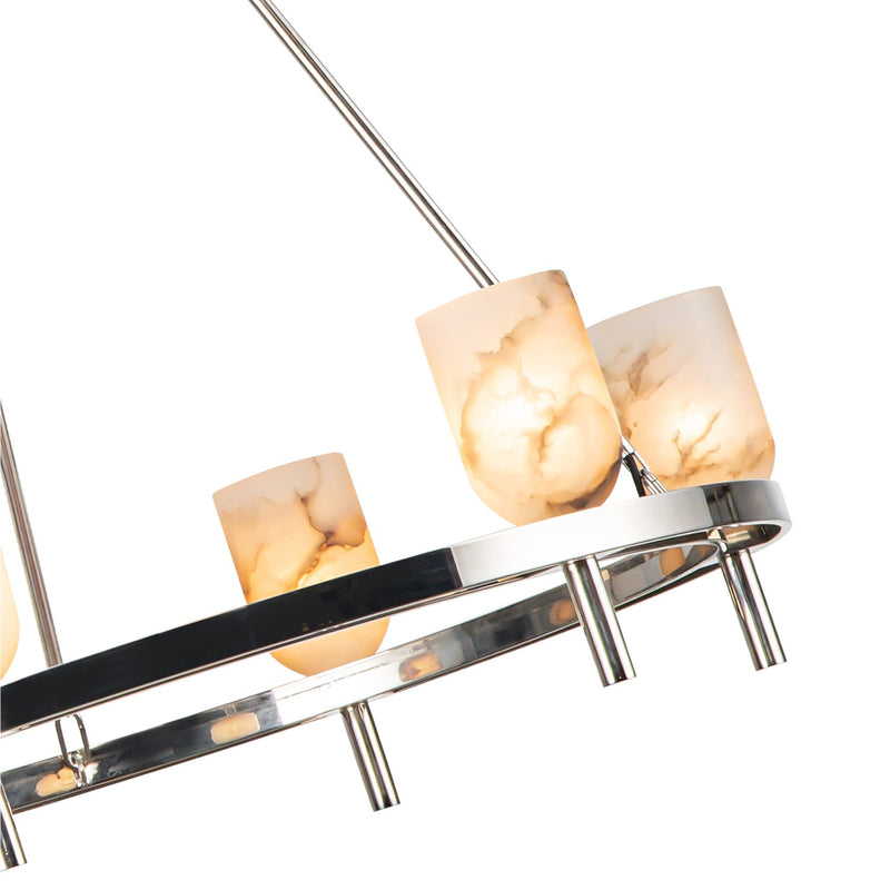Alora CH338632PNAR Six Light Chandelier, Polished Nickel/Alabaster