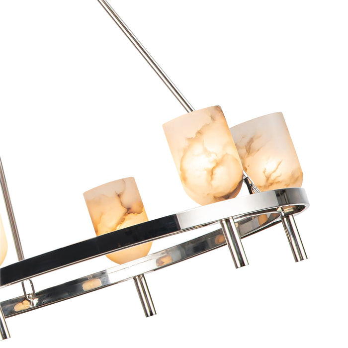 Alora CH338632PNAR Six Light Chandelier, Polished Nickel/Alabaster