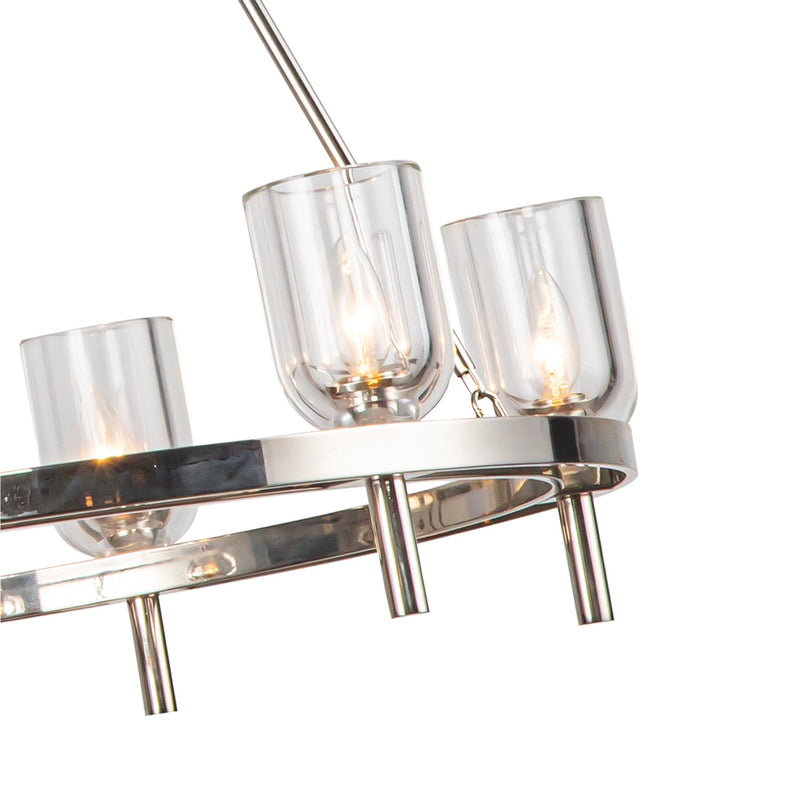 Alora CH338632PNCC Six Light Chandelier, Clear Crystal/Polished Nickel