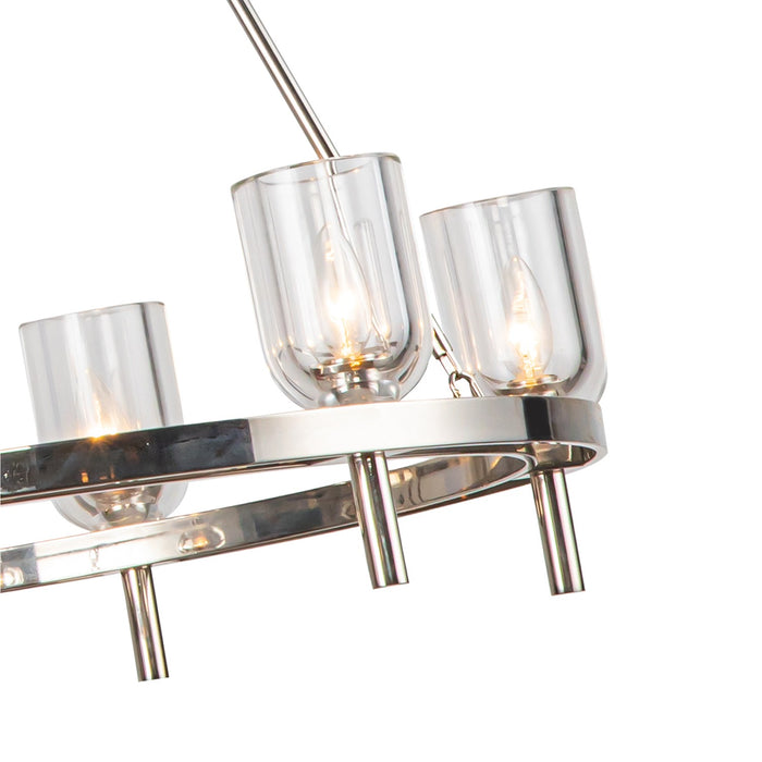 Alora CH338632PNCC Six Light Chandelier, Clear Crystal/Polished Nickel