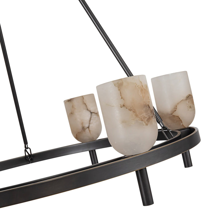 Alora CH338632UBAR Six Light Chandelier, Urban Bronze/Alabaster