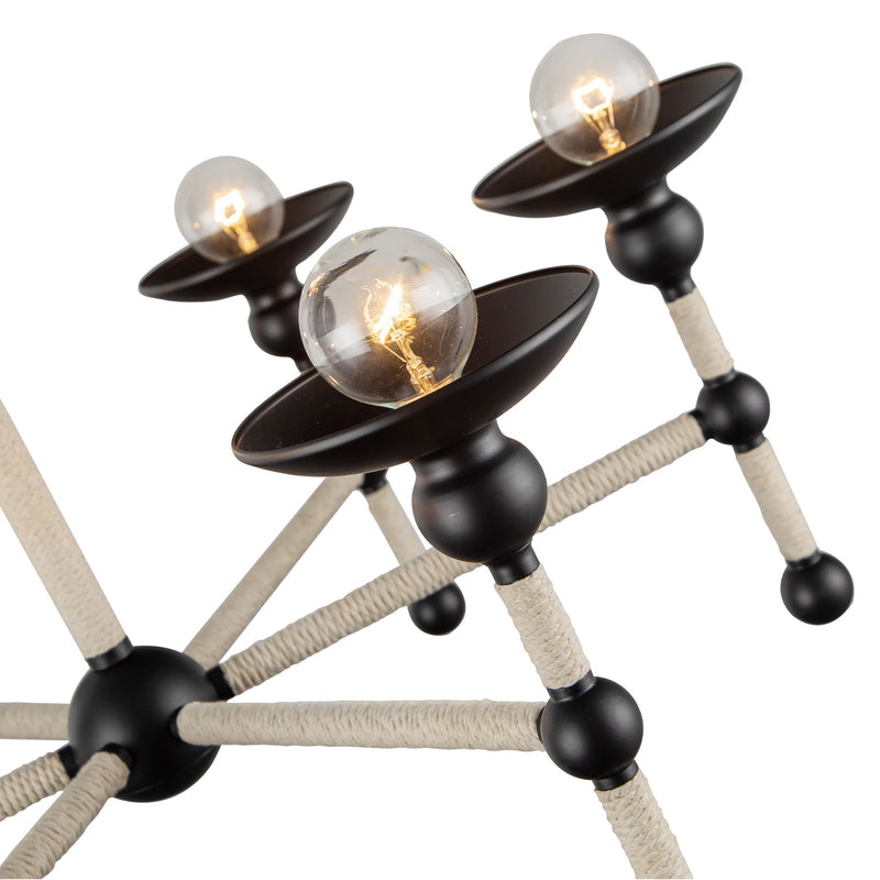 Alora CH343625MBCN Six Light Chandelier, Matte Black/Cotton