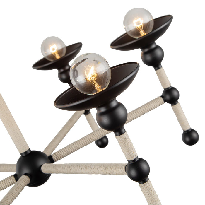 Alora CH343625MBCN Six Light Chandelier, Matte Black/Cotton