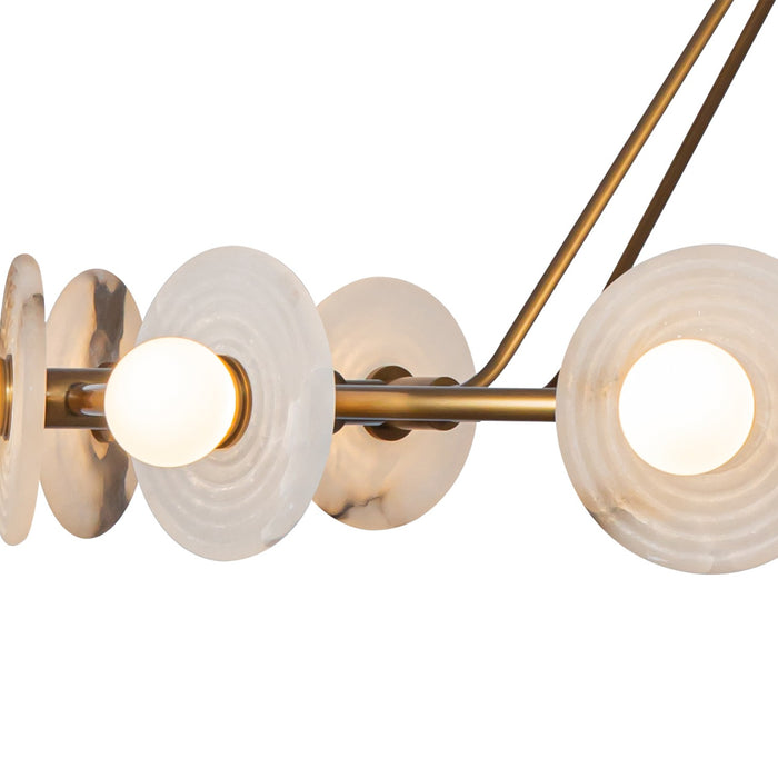 Alora CH346046VBAR LED Chandelier, Vintage Brass/Alabaster