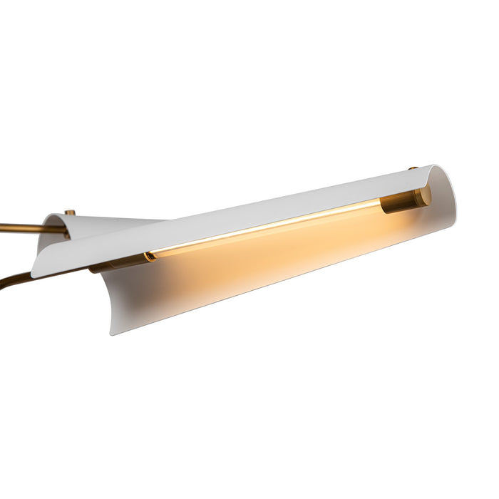 Alora CH347646MWVB LED Chandelier, Matte White/Vintage Brass