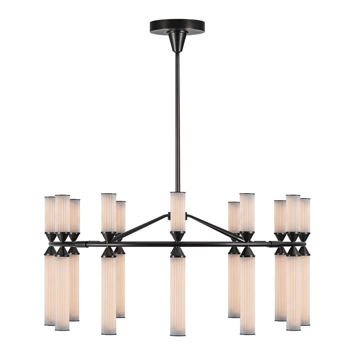 Alora CH348038UBFR LED Chandelier, Urban Bronze/Frosted Ribbed Glass