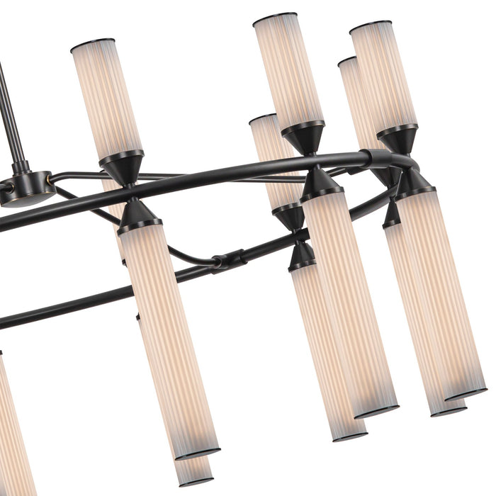 Alora CH348038UBFR LED Chandelier, Urban Bronze/Frosted Ribbed Glass
