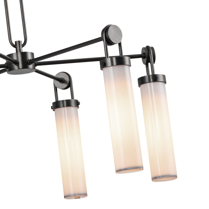 Alora CH355632UBGO Six Light Chandelier, Urban Bronze/Glossy Opal